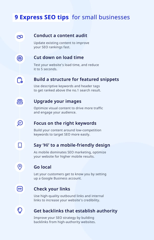 SEO tips for small businesses.